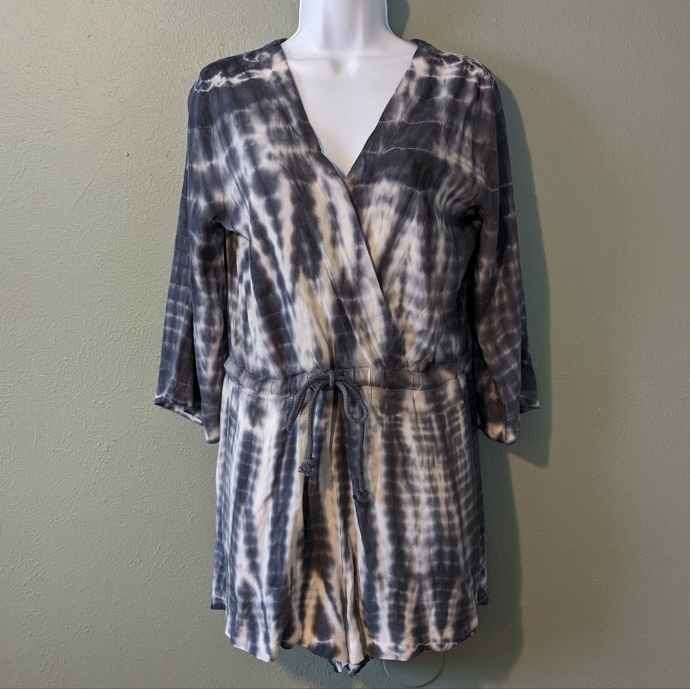 Cloth & Stone Tie Dye Long Sleeve Romper Size S